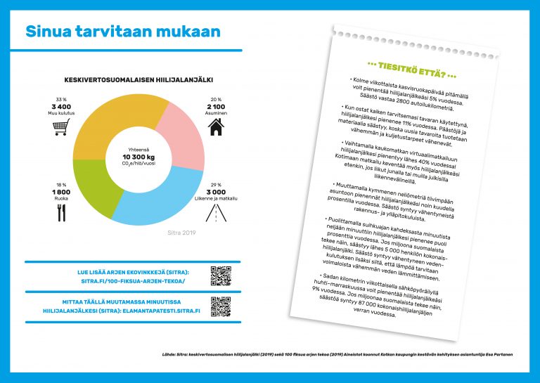 Vinkkejä ilmastonmuutoksen torjuntaan.